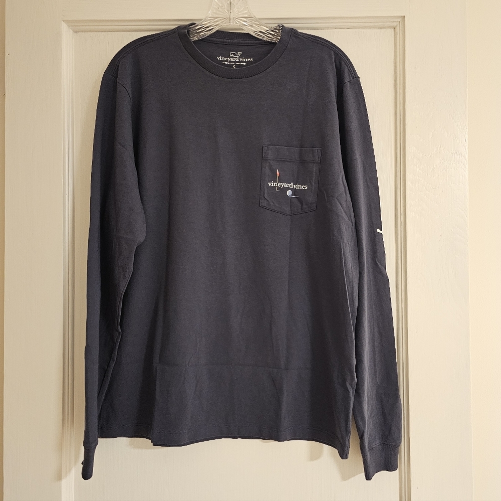 NWT Mens Vineyard Vines Golf Long Sleeve Pocket Tee